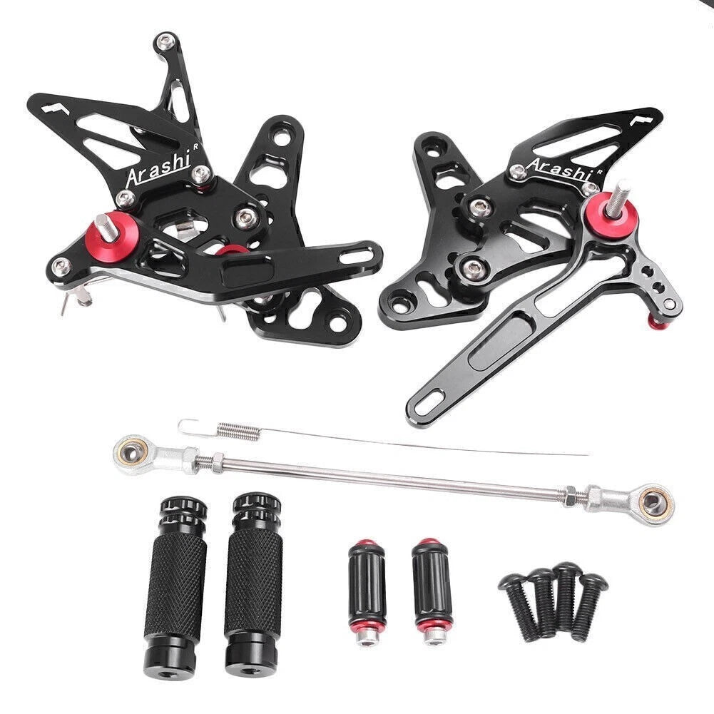 Rearset Foot Pegs for Suzuki SV650/S60S (2017) Black CNC