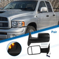 Tow Mirrors Left Right for Dodge Ram 1500 2002-2008 Turn Signal Black Pair