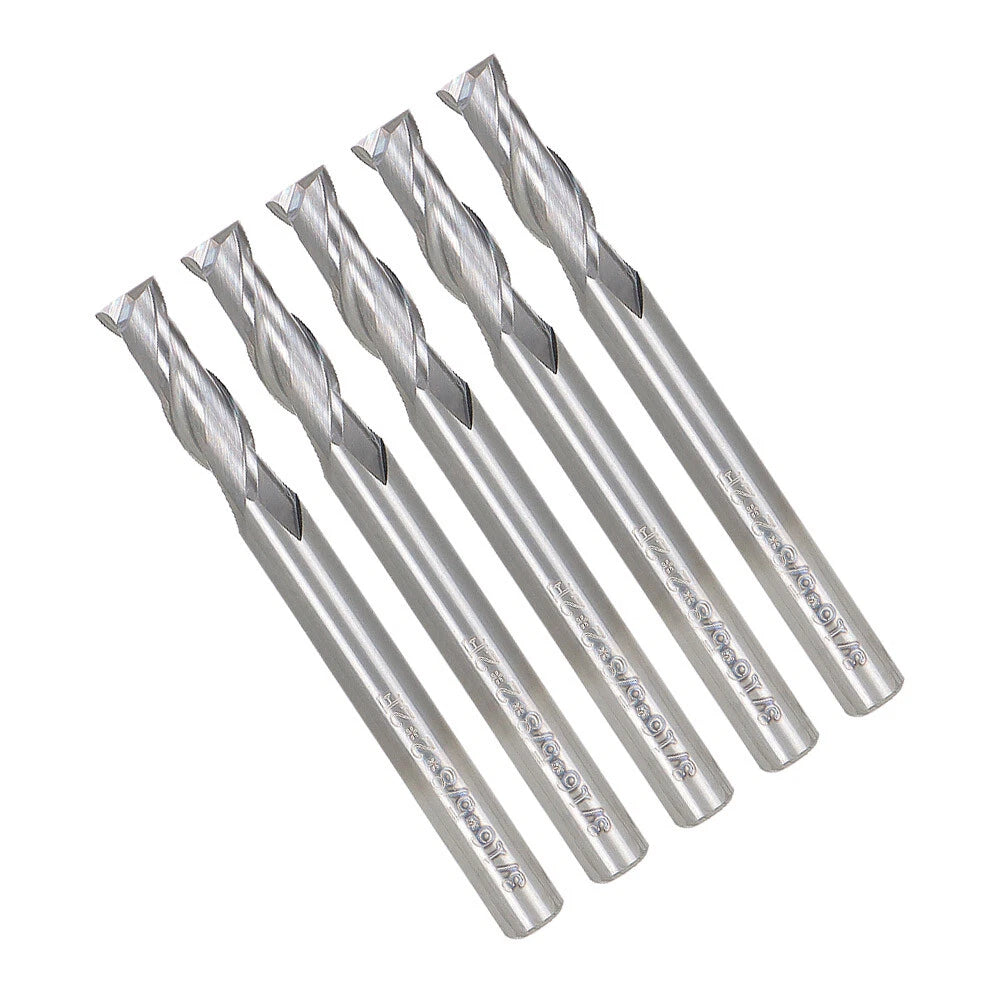 5 Pcs 3/16" 2 Flute Carbide End Mill for
