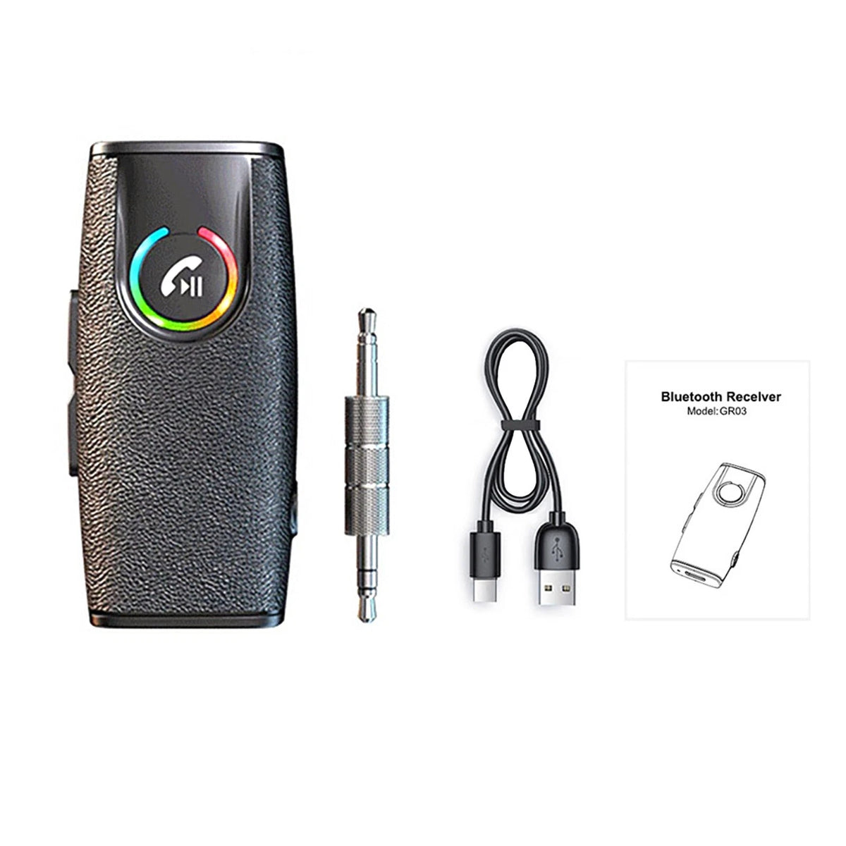 Bluetooth 5.3 Audio Music Receiver for Universal 3.5mm AUX Adapter