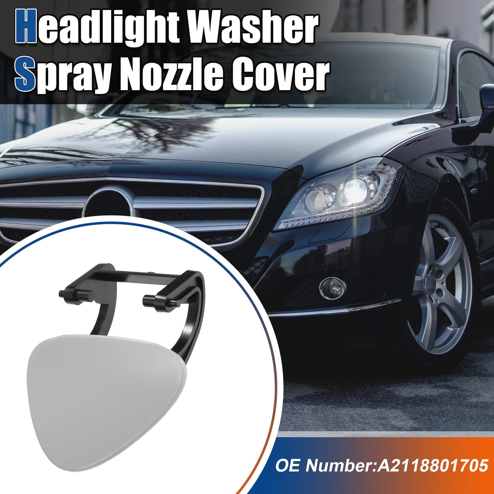 Headlight Washer Spray Nozzle Front Left for Mercedes-Benz C-Class (2014–2019)