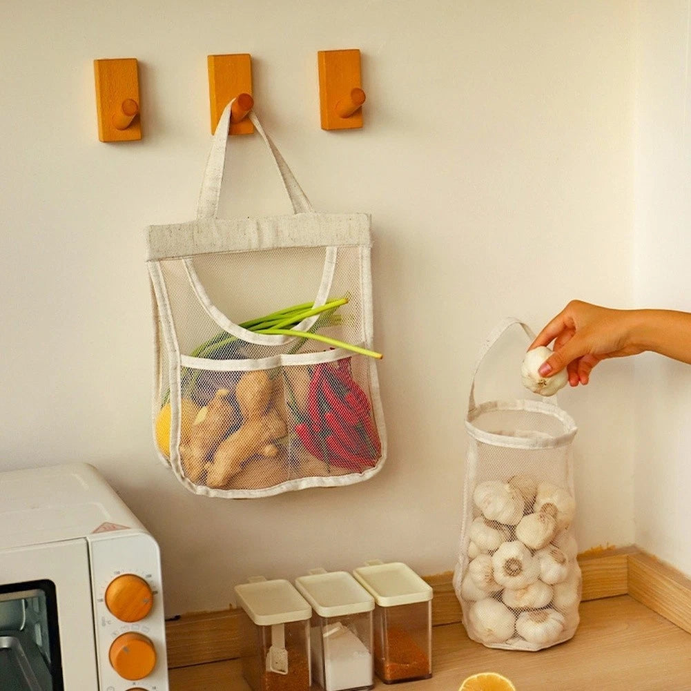 Hanging Produce Storage Bag for Garlic Onion Seasoning Spices