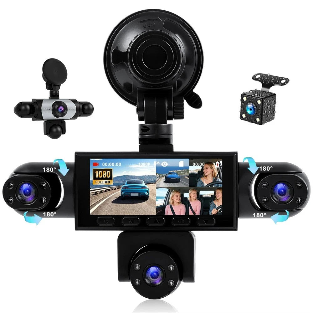 3.16'' 1080P Dash Camera for Car (Front, Rear, Inside, Left, Right)