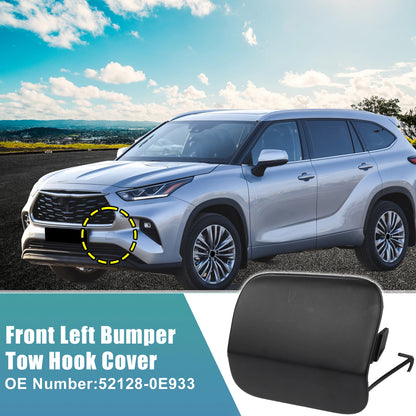 Front Left Bumper Tow Hook Cover for Toyota Highlander (2014–2019) No.52128-0E933 Black