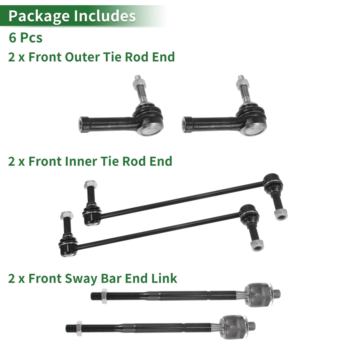 6pcs Front Suspension Kit Tie Rod End for Ford Explorer (No.EV800893/ES800952)