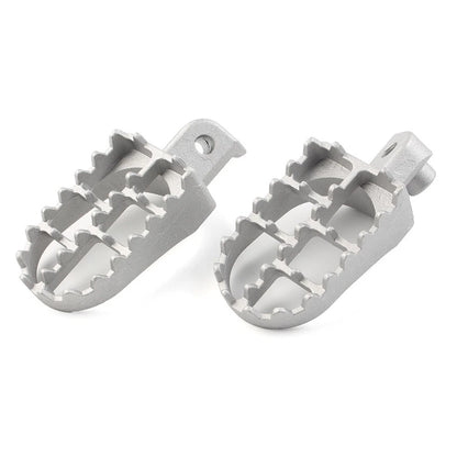 2X CNC Wide Foot Pegs Rear Set for Universal Motorcycle (Racing) Silver