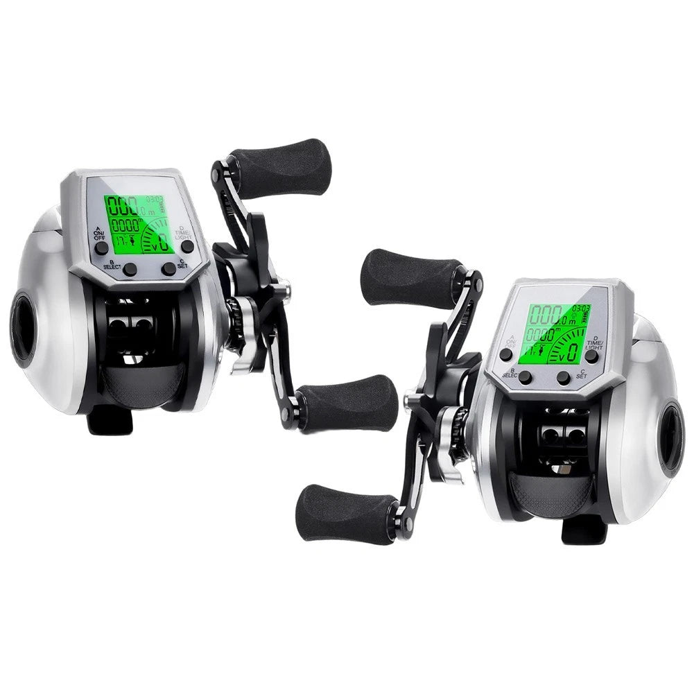 Fishing Reel Digital Baitcasting with Backlight Battery Level & Temp