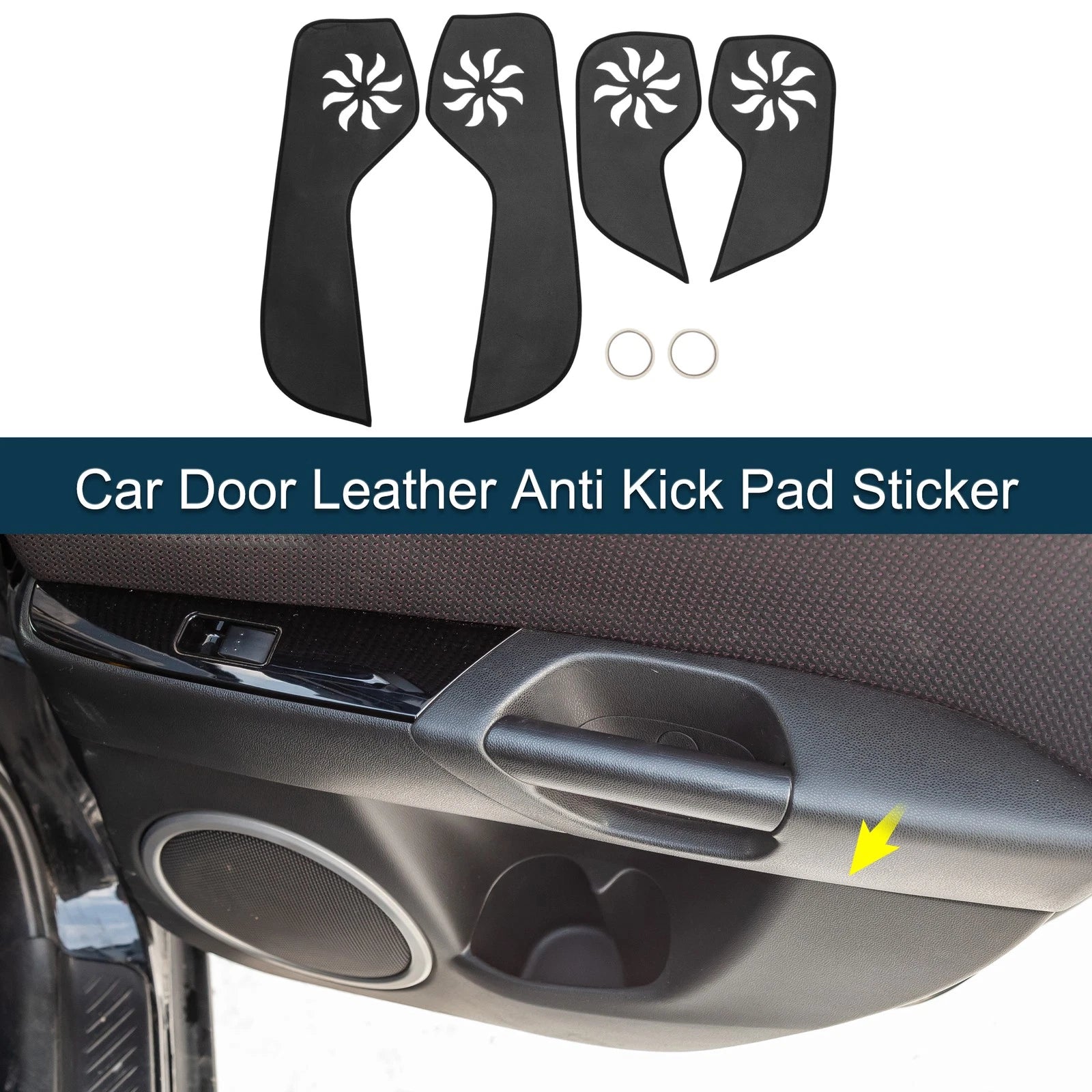 Car Door Leather Anti Kick Pad Set for Audi Q3 (2012–2016) Black
