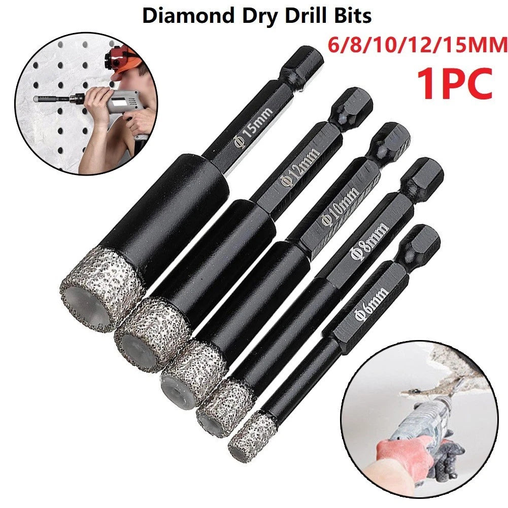 Dry Drill Bit for Glass Porcelain (Hex, Diamond)