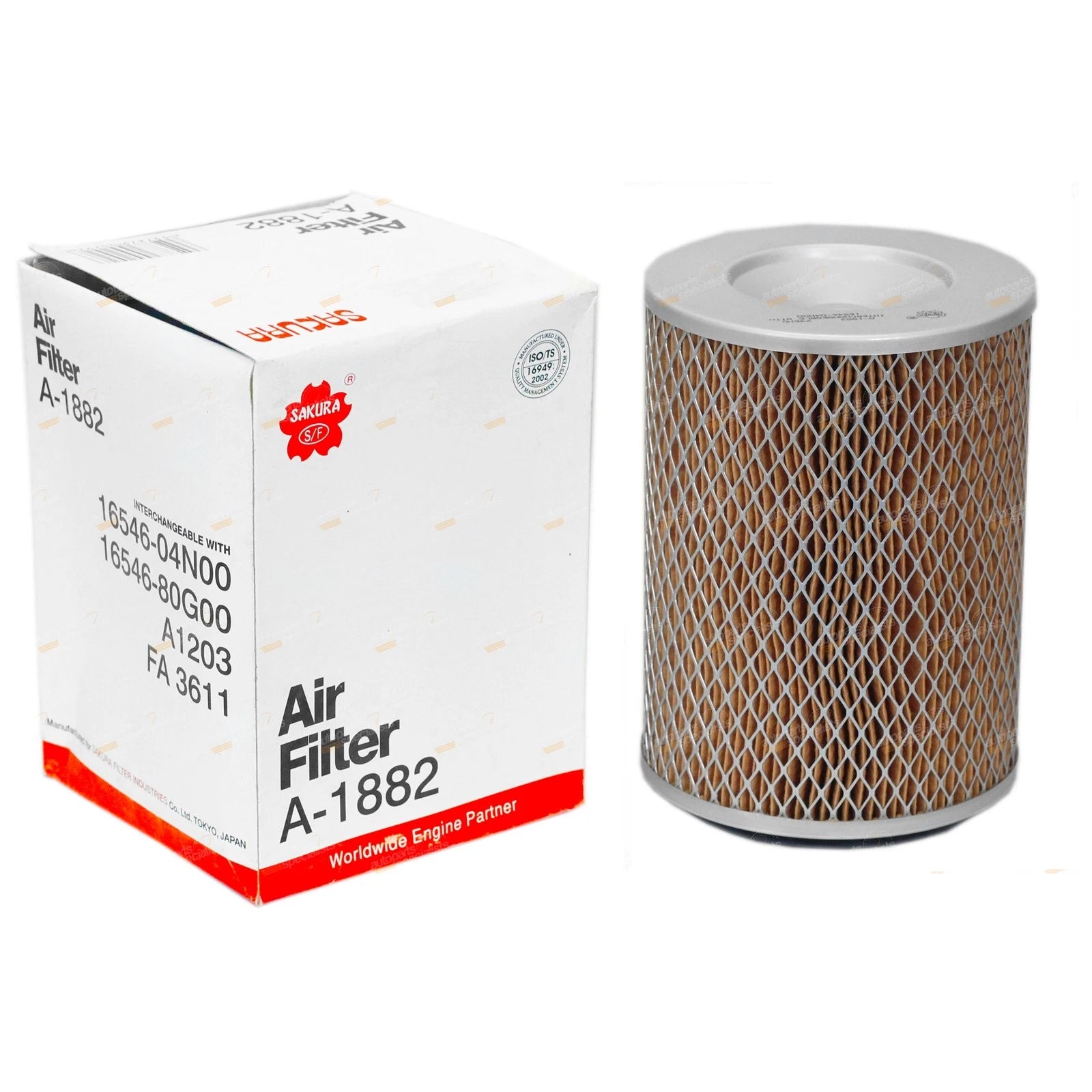 Air Filter for Sakura FA-1882, Ryco A1203 (Interchangeable)