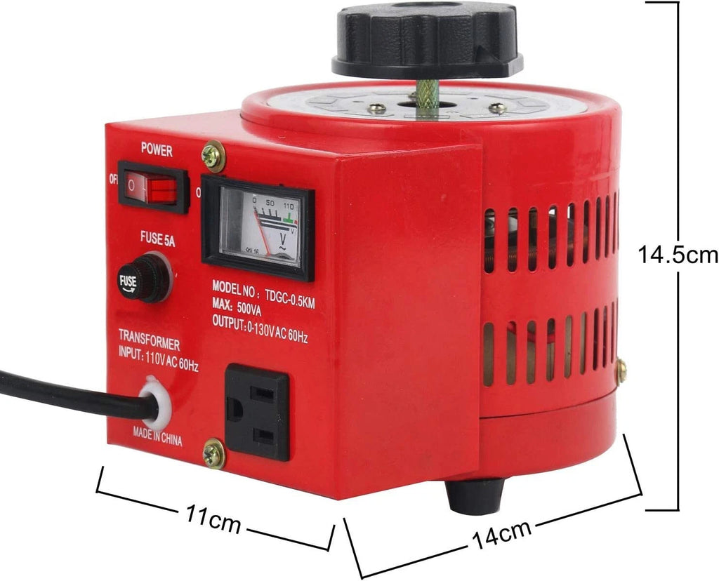 5Amp Variac Variable Transformer for AC Voltage Regulation (500VA, 0-130V)
