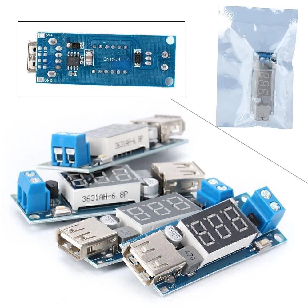 DC 4.5-40V to 5V Step Down Voltmeter Buck Converter Module USB Charger