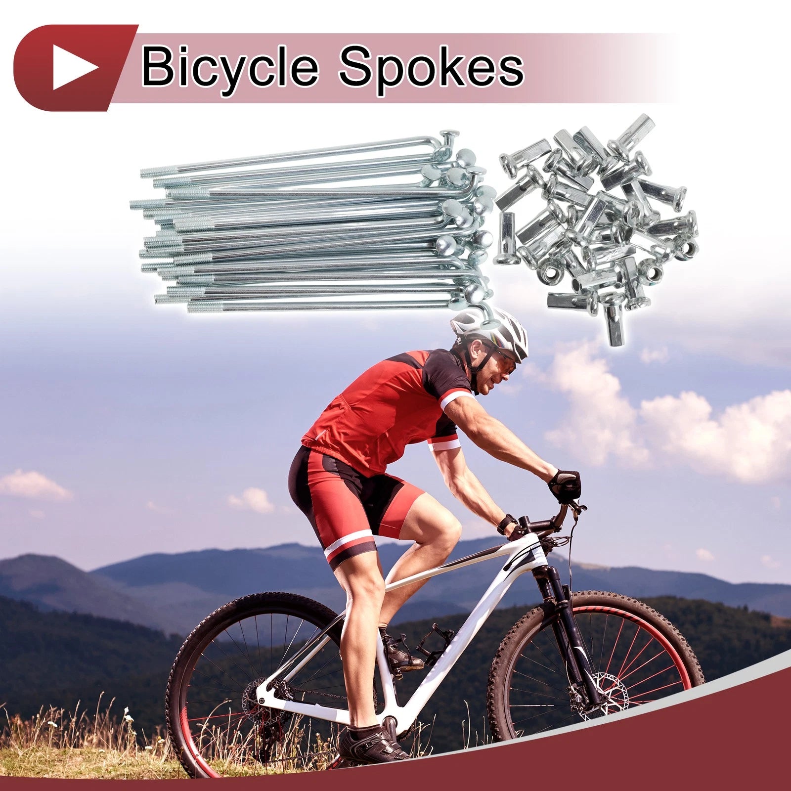 Bicycle Spokes 76mm Carbon Steel Galvanized for 12G Wheels (Universal)