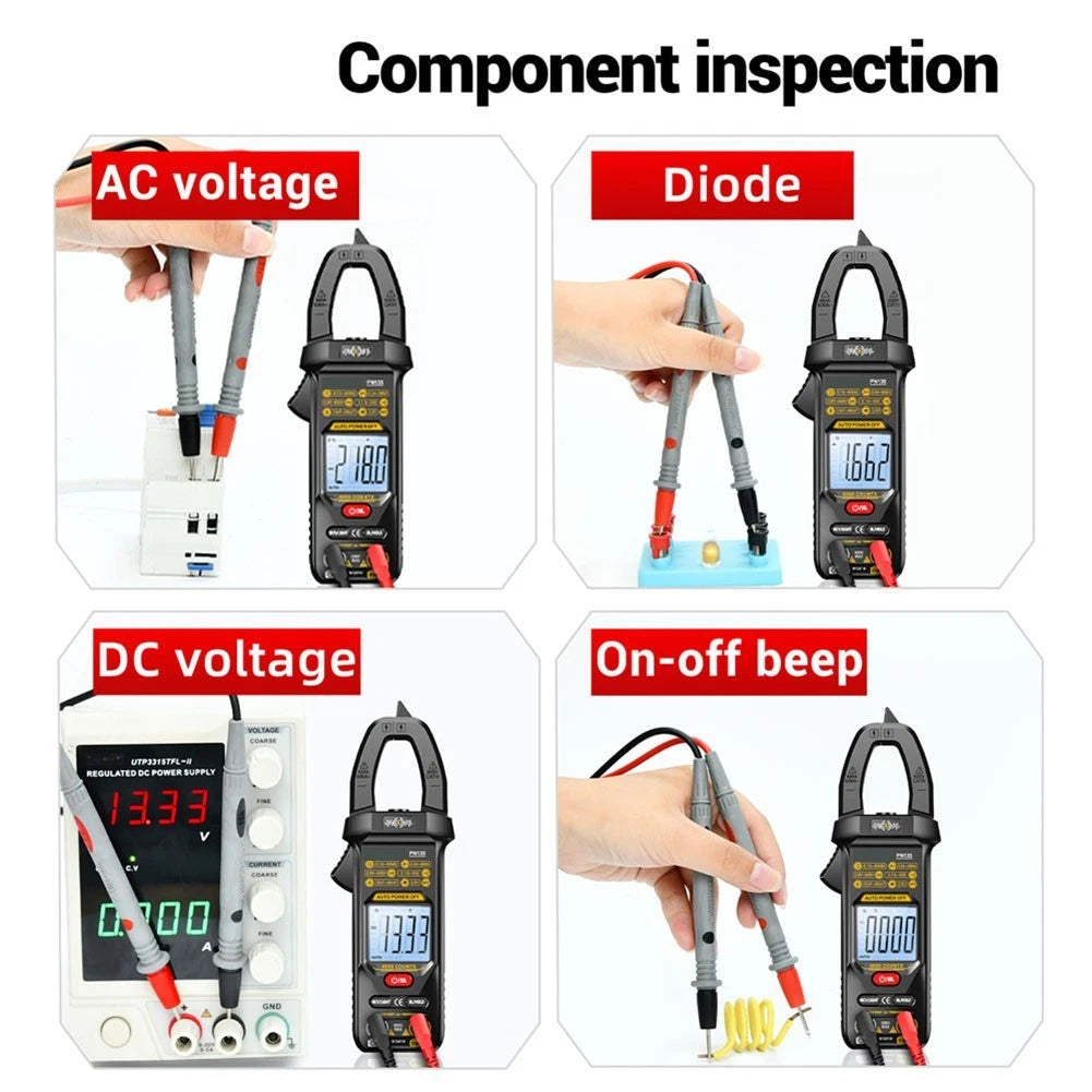 Digital Clamp Meter for AC DC Voltage Current Measurement (LCD Display)
