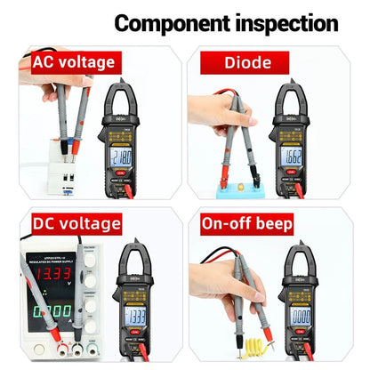 Digital Clamp Meter for AC DC Voltage Current Measurement (LCD Display)