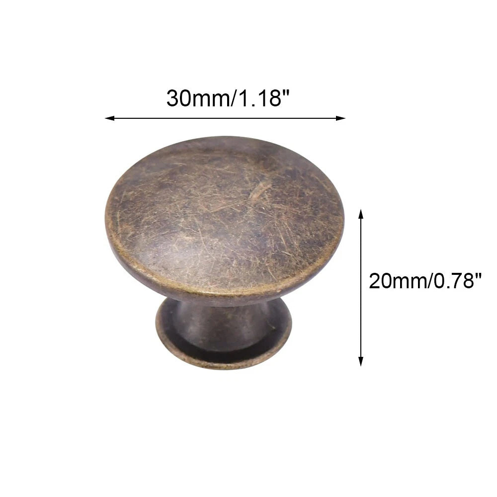 6X Antique Bronze Cabinet Pull Knob Handles for Kitchen