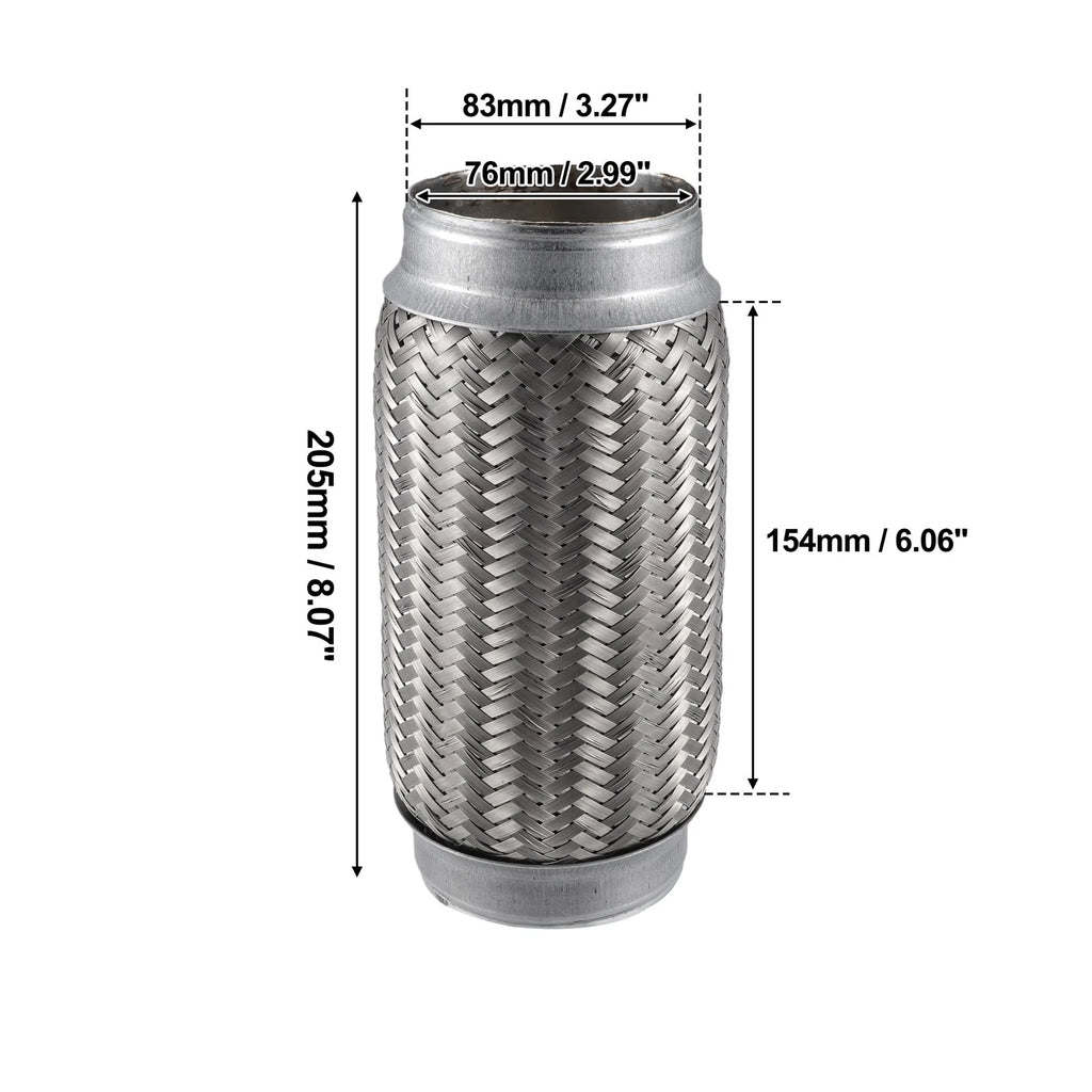 Exhaust Flex Joint 76x205mm Stainless Steel for Universal Fit
