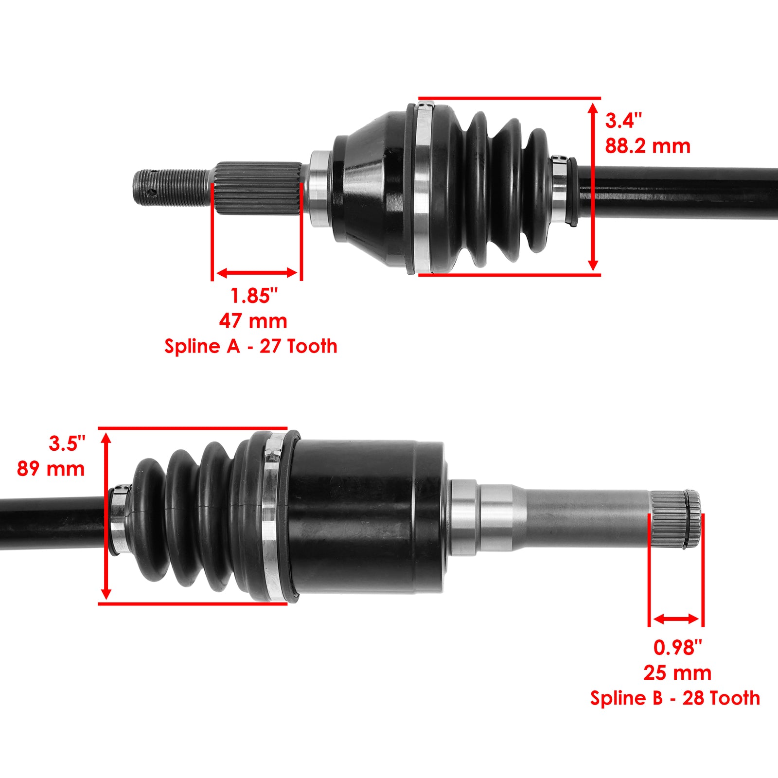 Front Left Right CV Axle Assembly for John Deere Gator XUV 855M (2010–2018)