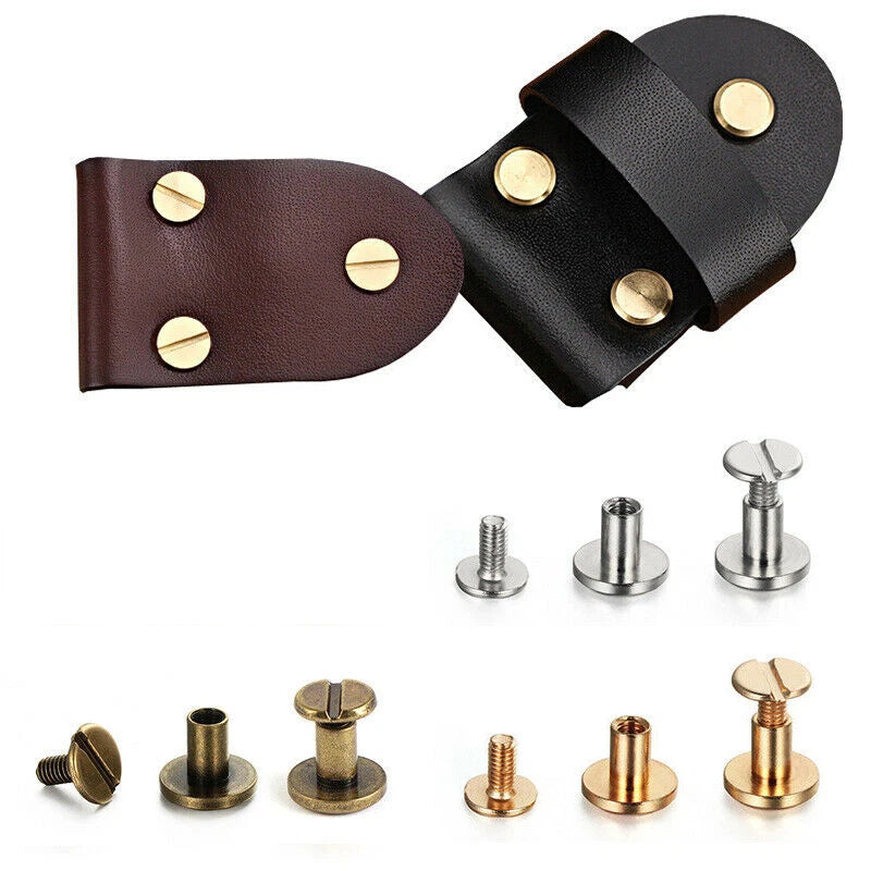 20Pcs Brass Rivets for Leather Craft (Chicago Nail)