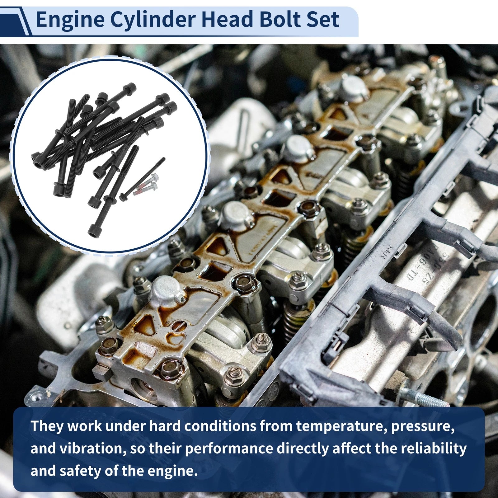 Engine Cylinder Head Bolt Set Replacement for Chevrolet Colorado (2004–2006)