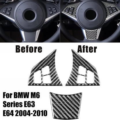 Quality Carbon Fiber Steering Wheel Trims for BMW 630Ci and Other Models