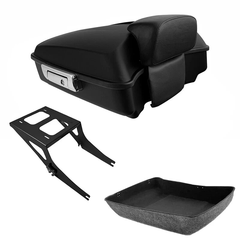 Chopped Trunk Backrest Mount for Harley Fatboy (2008–2017) - Matte Black