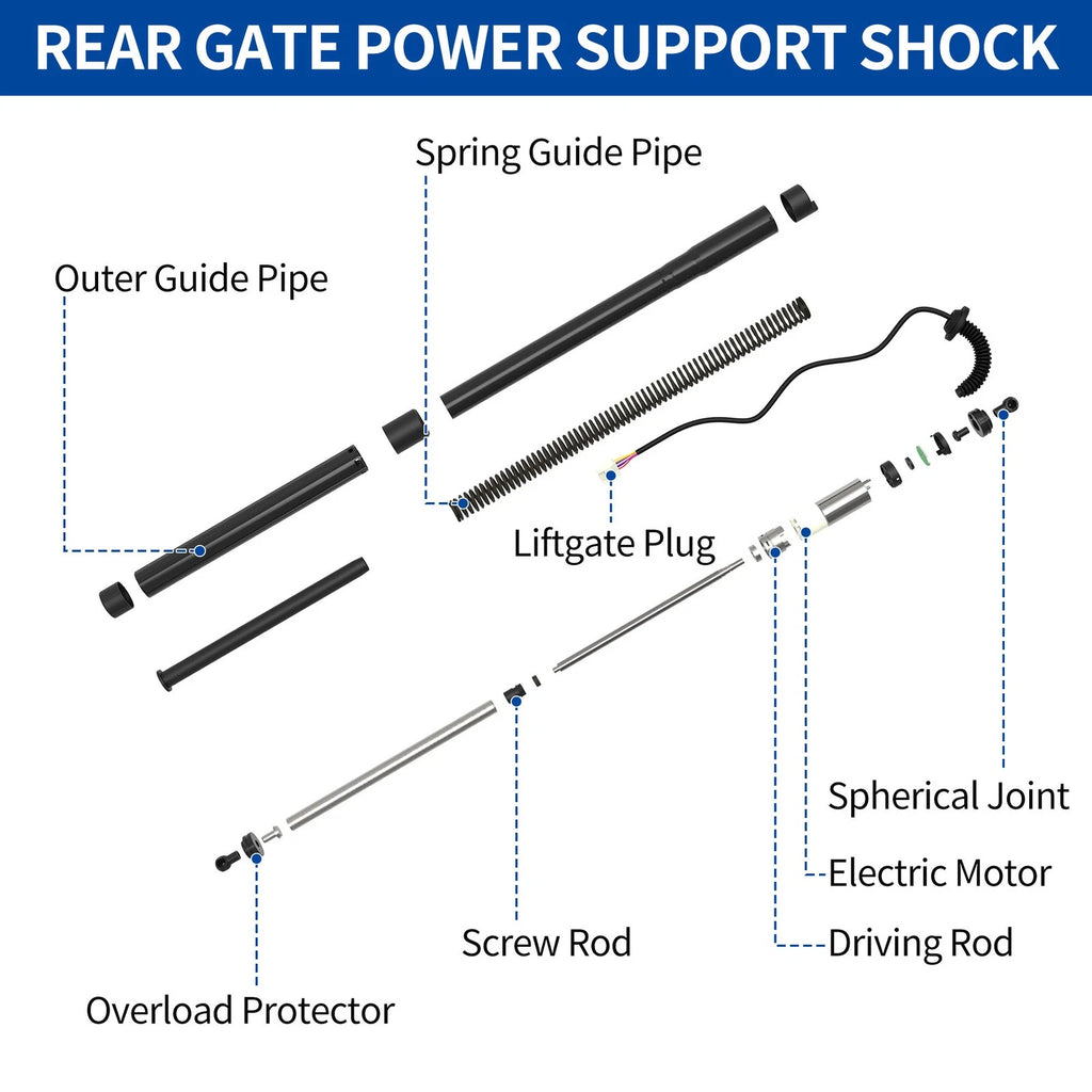 Rear Right Tailgate Power Lift Support for Tesla Model S (2012–2019) No.600661000B
