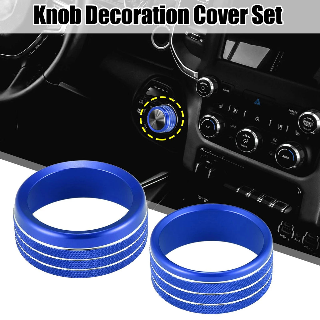 Headlight Switch Knob Trim Cover Set for Dodge Ram (2018–2020) Blue