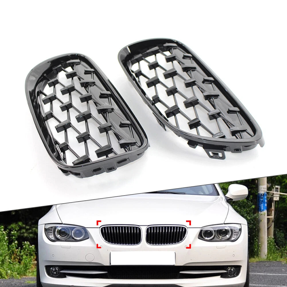 Glossy Black Front Kidney Grille for BMW 3 Series E92 E93 (2010–2013)