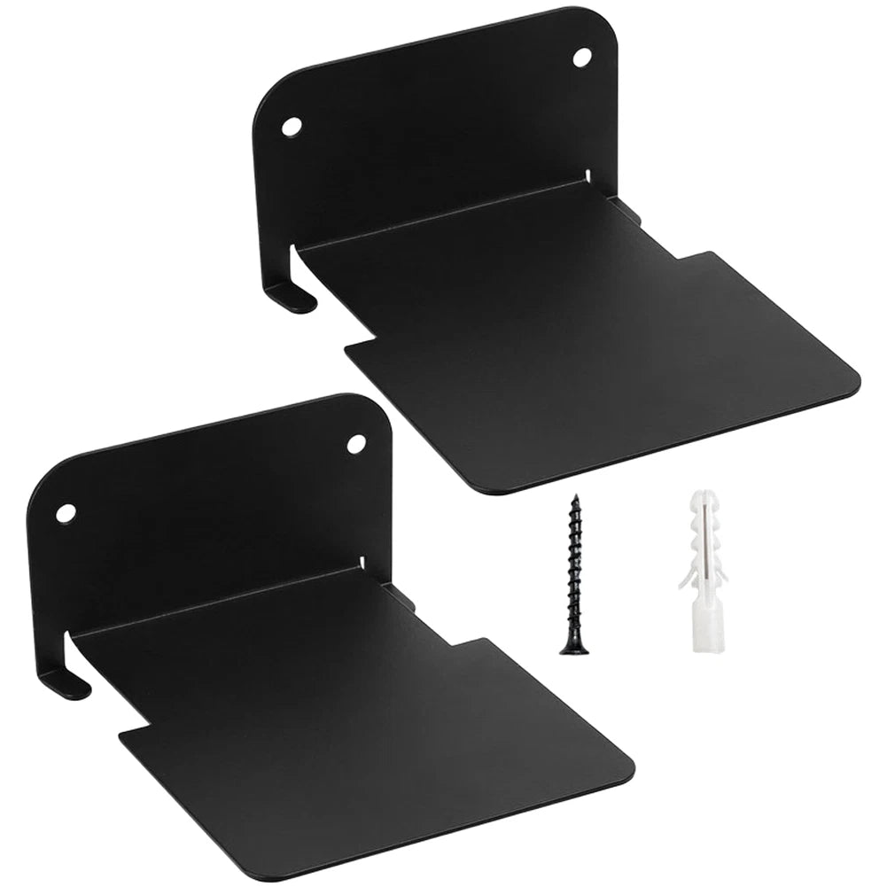Set of 2 Dark Iron Floating Wall Shelves - Small Size 6.5cm Wall Mounted
