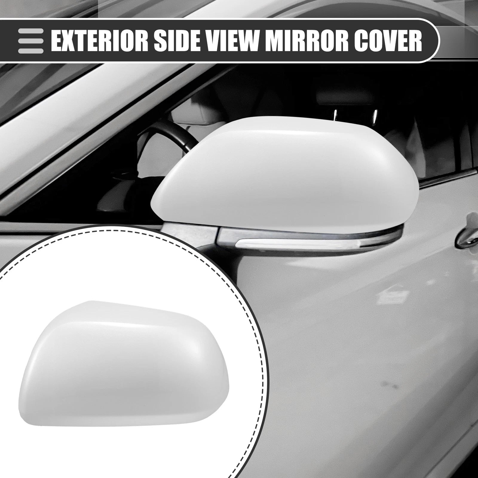 Left Side Mirror Cover Cap Replacement for Toyota Highlander (2009–2014) ABS