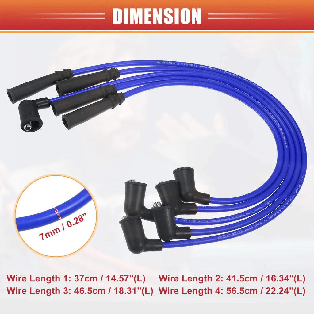 5PCS Spark Plug Wire Ignition Coil Cable Replacement for Toyota Corolla (1982–1987)