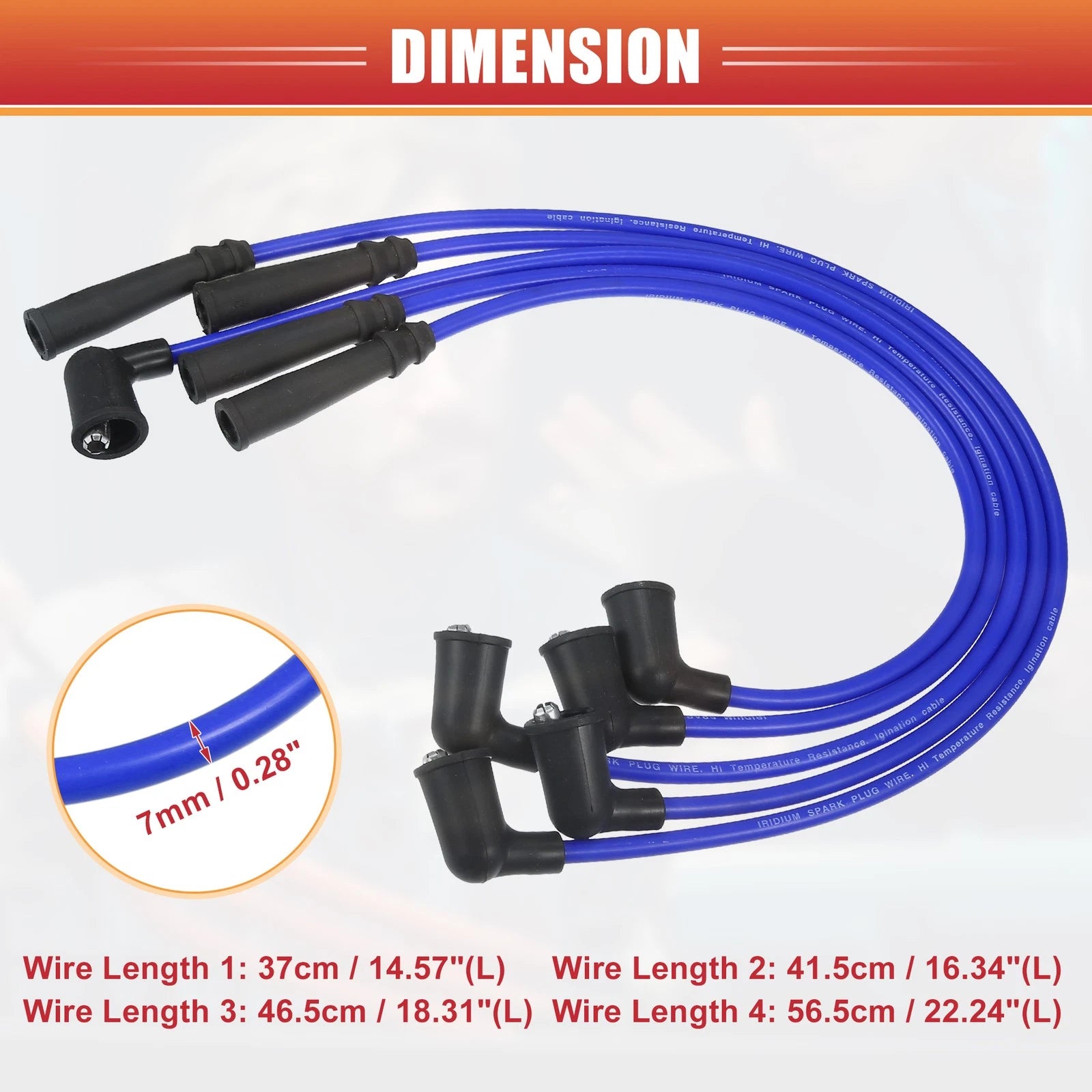 5PCS Spark Plug Wire Ignition Coil Cable Replacement for Toyota Corolla (1982–1987)