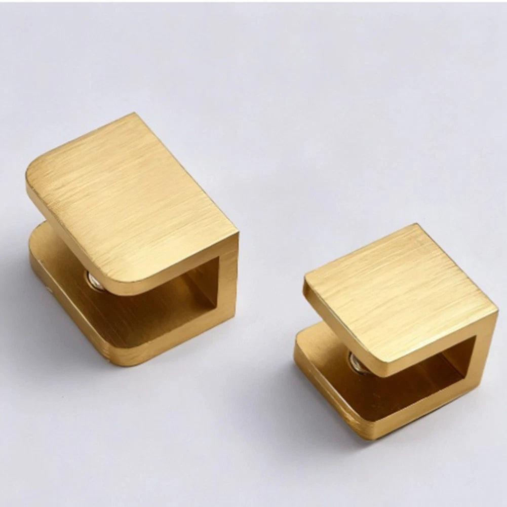 Brass Glass Clamp for Bathroom Shelves and Wine Cabinets