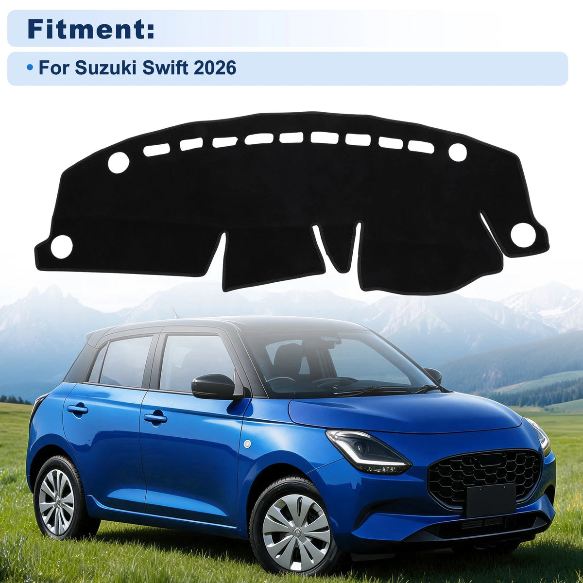 Dash Cover for Suzuki Swift (2026) Without HUD, Black