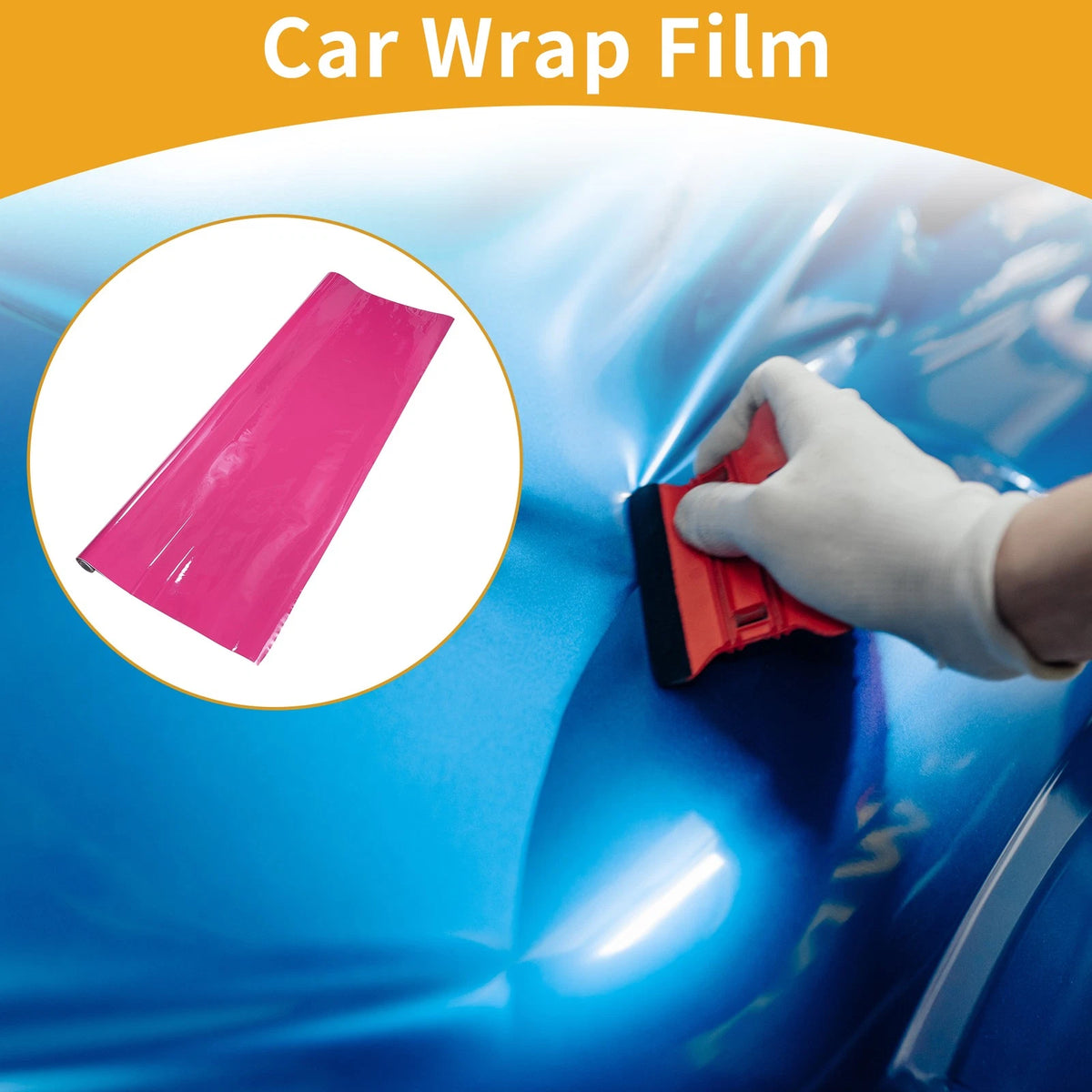 Car Wrap Film 579x152cm for Universal Use (1 Pc) - Bright Rose Red Vinyl