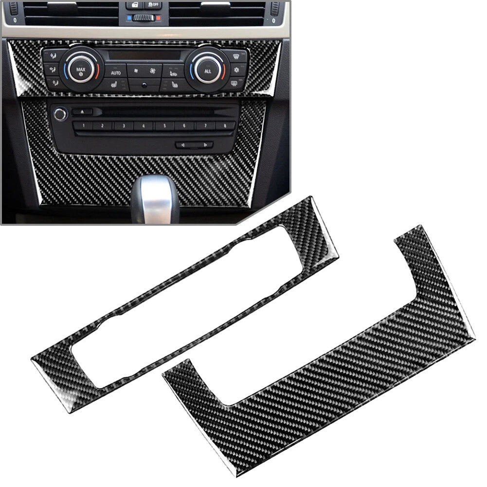 Carbon Fiber Console CD Panel Cover Trim for BMW 3 Series E90 E92 E93 (2005–2012)