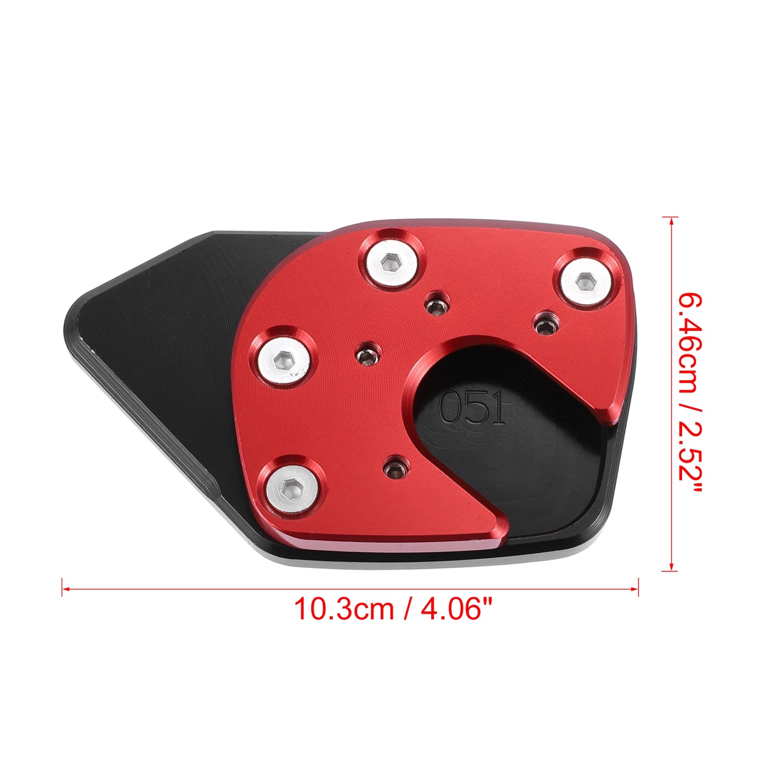 Kickstand Extension Pad for Honda Motorcycles (Black Red)