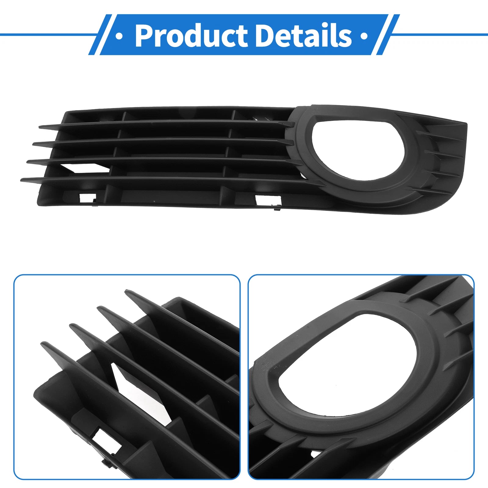 1pc Fog Light Grill for Audi A8 D3 (2005–2007) No. 4E0807681AD ABS