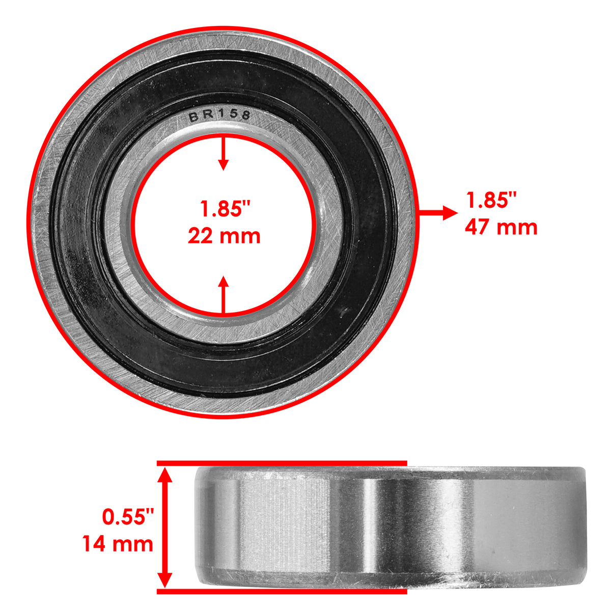 Rubber Sealed Ball Bearing Replacement for Caltric 22x47x14 (2000–2025)