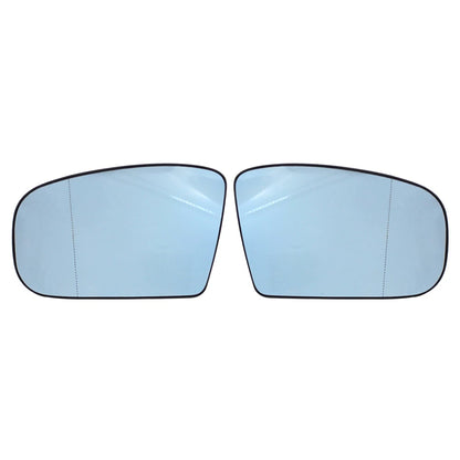 2X Heated Blue Side Mirror Glass with Plate for Mercedes CL500 Coupe (2000–2003)
