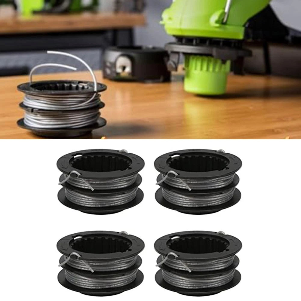 Set of 4 String Trimmer Spools 17ft for Greenworks, Snapper