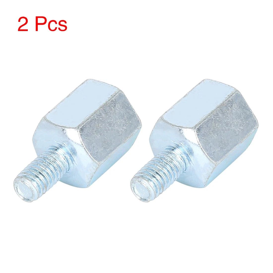 2PCS Mirror Adapter 8mm RH to 6mm RH for Motorcycle Rearview (Silver)