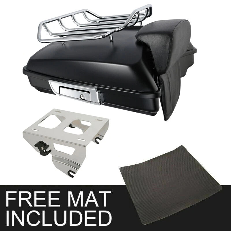 Matte Razor Trunk Backrest Solo Mount Rack for Harley Touring (2014–2023)