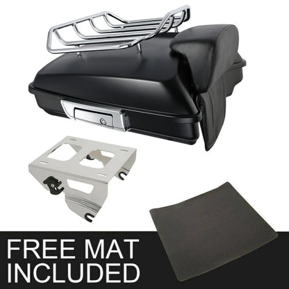 Matte Razor Trunk Backrest Solo Mount Rack for Harley Touring (2014–2023)