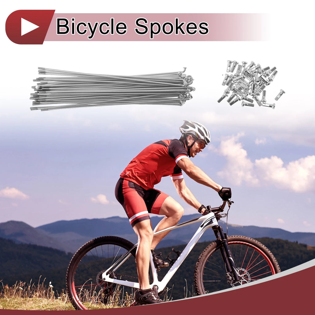 Set of Bicycle Spokes 14G 149 mm Steel Galvanized for Universal Bicycles