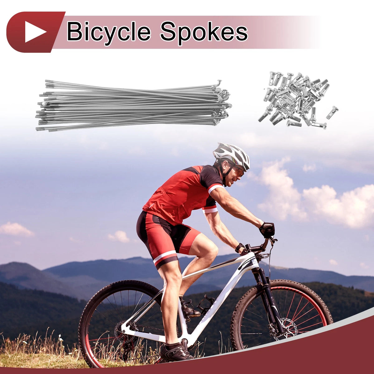 Set of Bicycle Spokes 14G 149 mm Steel Galvanized for Universal Bicycles