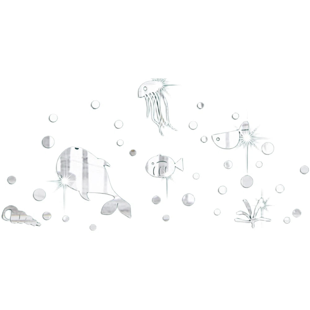 Mirror Effect Sea Fish Wall Sticker for Living Space