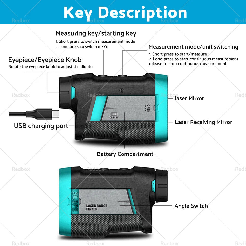 600M Golf Rangefinder for All Models (Slope, Vibration, Magnetic, Rechargeable)