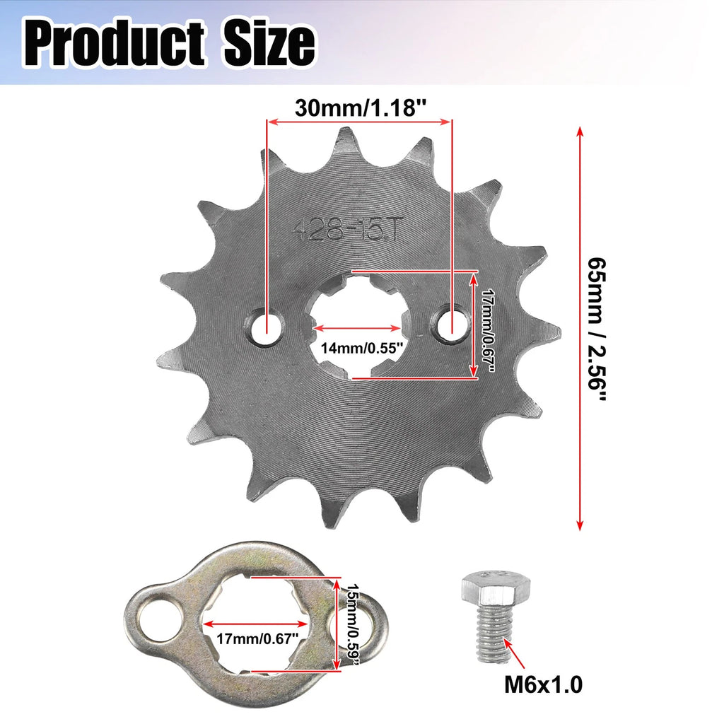 Front Engine Sprocket 17mm Replacement Set for Dirt Bike Mini Bike (2000–2020)